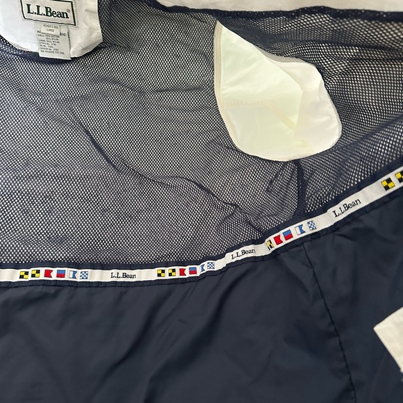VTG 90’s Y2K LL Bean Jacket Womens L White Nautical Windbreaker Sailing Hooded. - Picture 9 of 16